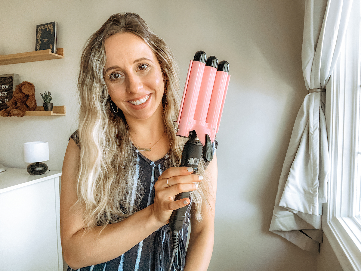 alure three barrel curling iron wand beachy waves tutorial